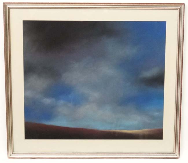 Dorel Dobocan (1051) Romanian- German, Pastel 1982, Landscape and sky,