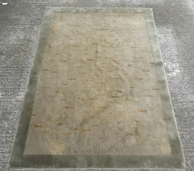 Carpet / Rug : a mid- late 20thc Nepalese rug made in wool with sage green, - Image 4 of 7