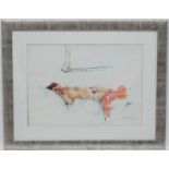 Shepherd XXI, Pastel, Reclining Nude , Signed lower right,