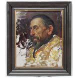 Gavrill Nikitic Gorelov (1880 - 1966) Russian, Oil on Canvas, Portrait, 'Old man in Profile' 1952 ,