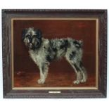 Monogrammed 1909 English Canine School, Oil on Canvas,