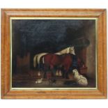 Follower of Shayer , English Victorian School, Oil on canvas, Horses,