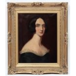 English Victorian School, Oil on canvas, Portrait of Young lady,