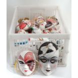 Quantity of assorted ceramic carnival masks CONDITION: Please Note - we do not make