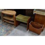 Retro TV Stand and magazine rack and Stag footstool CONDITION: Please Note - we do