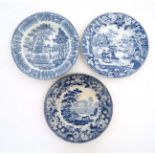 A c1815 blue and white Davenport '' Mare and Foal '' pattern plate, bears impressed mark to base.