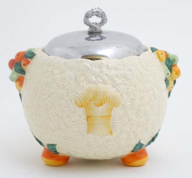 A Clarice Cliff '' Celtic Harvest '' biscuit barrel ,