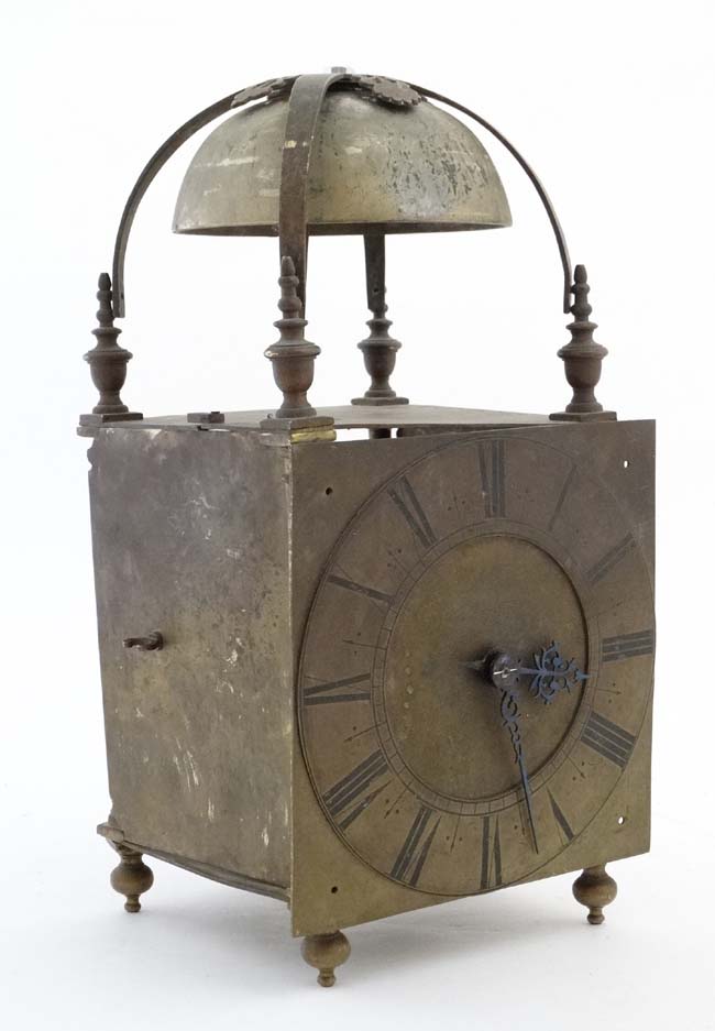 Large Lantern / Tavern Clock : an 18thC striking Tavern Clock in the form of a 30 hr , - Image 4 of 9