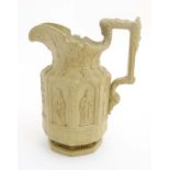 A Victorian Charles Meigh relief moulded ''Gothic Apostles '' stoneware jug,