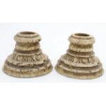 A pair of Paul Laurence Designer Ceramics candlesticks ,