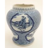 A Chinese blue and white baluster vase ,