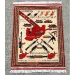 Carpet / Rug: An Afghanistan War Rug , prayer rug sized ,