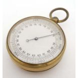 Pocket Altimeter : a gilt brass cased pocket watch formed Altimeter for metres above sea level