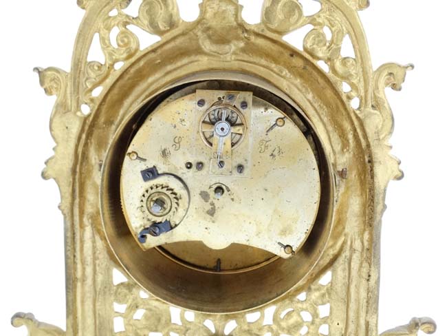 Strutt / Easel Clock : a key wind, - Image 2 of 7