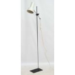 Vintage Retro : A Danish Standard lamp with adjustable Cream powder coated spot lamp on a circular