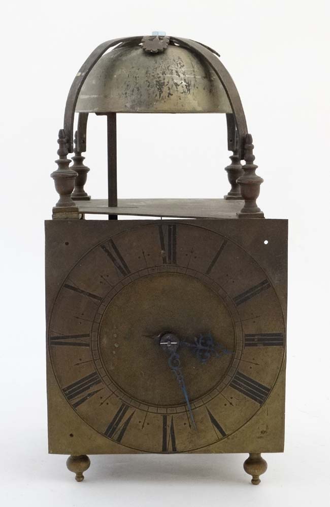 Large Lantern / Tavern Clock : an 18thC striking Tavern Clock in the form of a 30 hr , - Image 6 of 9