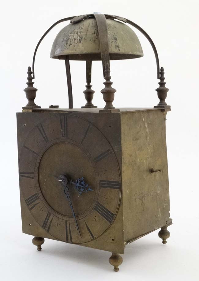 Large Lantern / Tavern Clock : an 18thC striking Tavern Clock in the form of a 30 hr , - Image 8 of 9