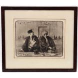 Honore Daumier (1808-1879), Signed lithograph, 'Apres l'audience les gens de justice',