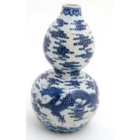 A Chinese blue and white double gourd vase ,