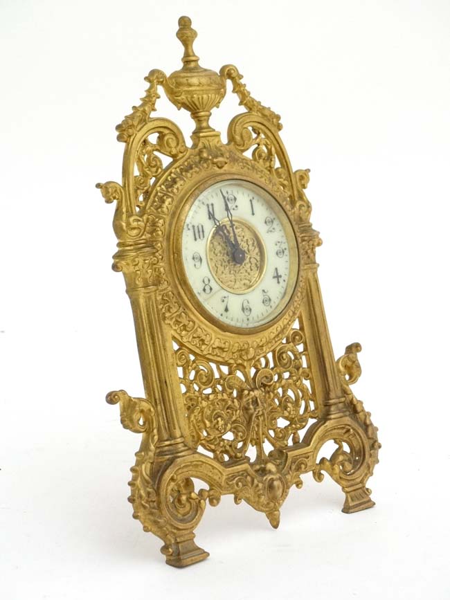 Strutt / Easel Clock : a key wind, - Image 5 of 7