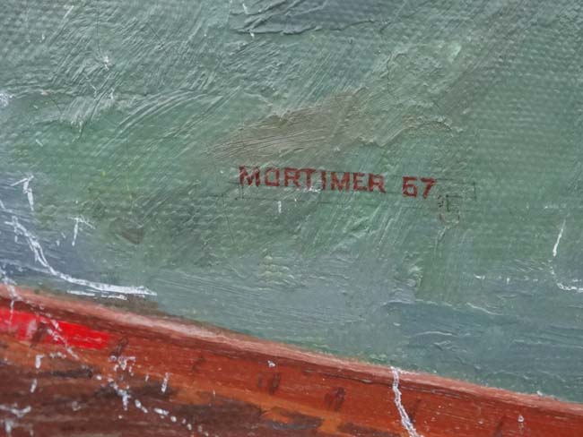 G R Mortimer 1967 Railway portrait, Oil on board, - Image 3 of 4