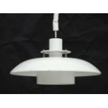 Vintage Retro : a Danish Pendant lamp / light ( rise and fall ) of white livery, model Type 78.