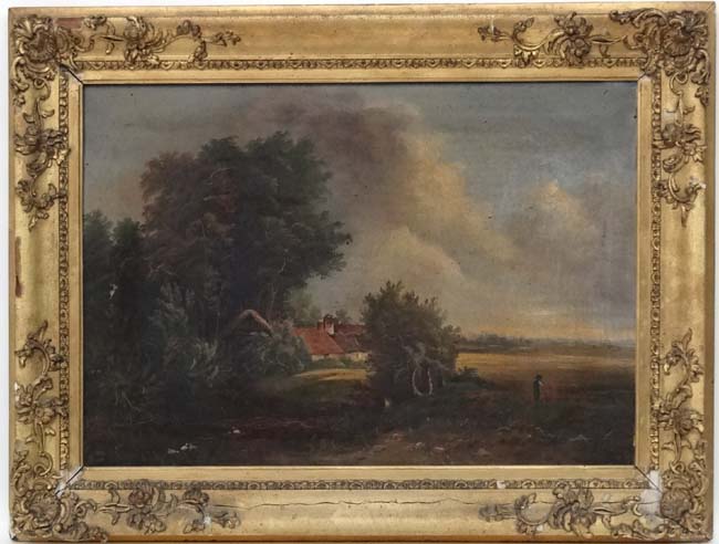 XIX English School, Oil on canvas, A Country Vista.