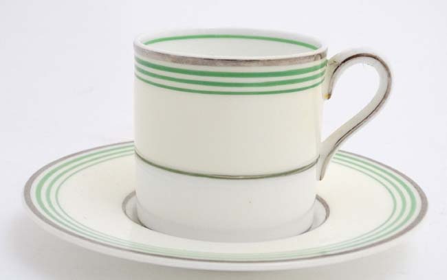 A set of 6 c1930s Wedgwood 6 coffee cups and saucers, number 5188, - Image 6 of 9