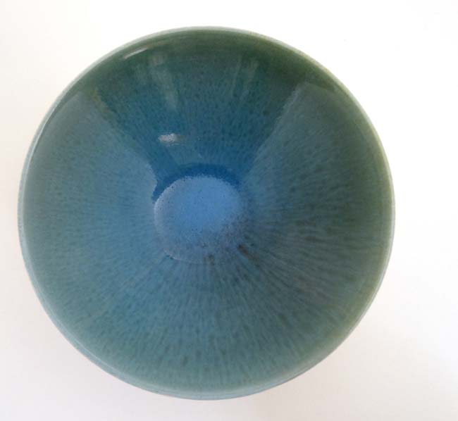 A small Poole pottery bowl in a blue moon style , bears factory stamp to base. 5 1/4'' high. - Image 4 of 5