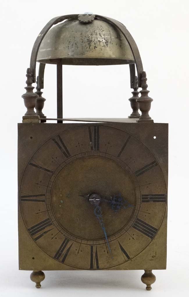 Large Lantern / Tavern Clock : an 18thC striking Tavern Clock in the form of a 30 hr , - Image 7 of 9