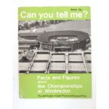 Tennis Ephemera: A c1970s leaflet '' Can you tell me? Facts and Figures about the Championships at