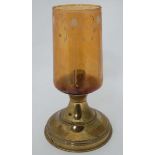 Brass candle lamp with shade CONDITION: Please Note - we do not make reference to