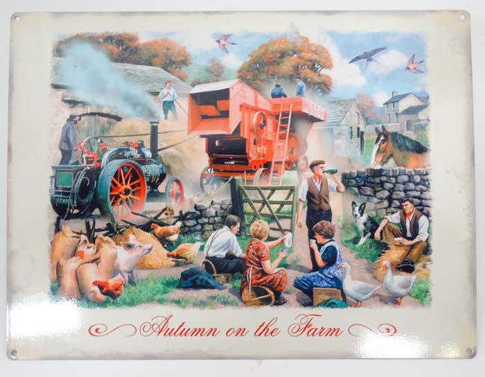 A 21stC Metal sign- " Autumn on the Farm" CONDITION: Please Note - we do not make