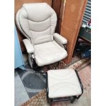 Retro rocking chair and foot stool CONDITION: Please Note - we do not make