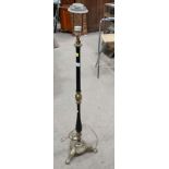 Black painted brass standard lamp CONDITION: Please Note - we do not make