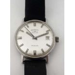 Gents wristwatch : a c 1960 Stainless Steel ' Rotary Automatic 21 Jewel ' mechanical wrist watch