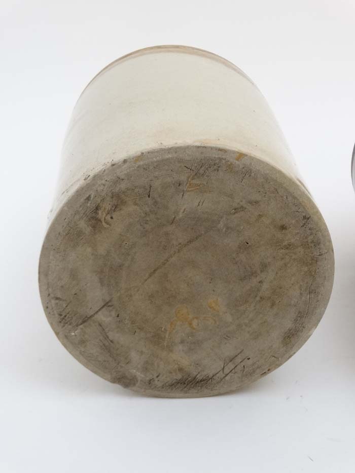 3 various 2-tone stoneware flagons with loop handles to include one by Price of Bristol, - Image 5 of 7