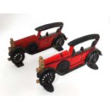 Pair of cast iron door stops formed as vintage cars CONDITION: Please Note - we do