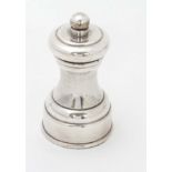 A silver plate pepper mill / grinder by Park Green & Co Ltd.