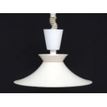 Vintage Retro : A Danish Nordlux 2005 Rise and Fall pendant lamp, with white livery , louvre to top,