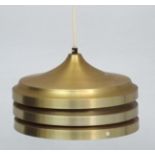 Vintage Retro : A Danish 3 tier pendant lamp, with brushed bronze like livery ,