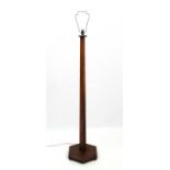 Art Deco Standard Lamp : a hexagonal oak standard lamp with hexagonal base, 57 3/4" high.