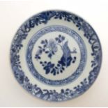 A small Chinese blue and white plate,