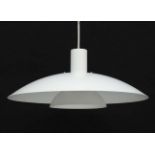 Vintage Retro : A Danish LYFA pendant lamp, type 4175 with white livery ,