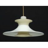 Vintage Retro : A Danish pendant lamp, with white livery ,