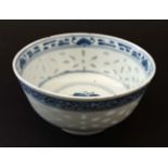 A Chinese blue and white rice bowl,