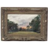 Early- Mid English School, Oil on panel, Sunsetting on ' Park Newcross', Titled verso.