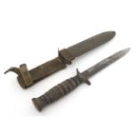 Militaria : A WWII US Army ' M3 ' Airborne / Rangers ' Fighting Knife ,