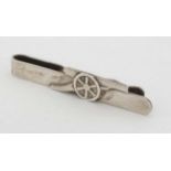 A silver tie pin with Artillery Cannon motif to centre hallmarked London 2005 2" wide