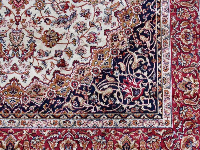 Carpet / Rug :A beige ground Keshan style carpet measuring 63 1/2 x 96 1/2" CONDITION: - Image 2 of 5